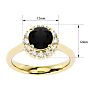 1 3/4 Carat Halo Black Diamond Engagement Ring In 14 Karat Yellow Gold Image-5