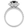 2 1/2 Carat Black Diamond Halo Bridal Set In 14 Karat White Gold With 1 1/2 Carat Center Diamond Image-3