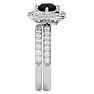 2 1/2 Carat Black Diamond Halo Bridal Set In 14 Karat White Gold With 1 1/2 Carat Center Diamond Image-4