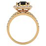 2 1/2 Carat Black Diamond Halo Bridal Set In 14 Karat Yellow Gold With 1 1/2 Carat Center Diamond Image-3