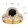 2 1/2 Carat Black Diamond Halo Bridal Set In 14 Karat Yellow Gold With 1 1/2 Carat Center Diamond Image-5