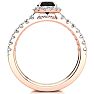 1 Carat Round Black Diamond Halo Bridal Set In 14 Karat Yellow Gold Image-3