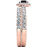 1 Carat Round Black Diamond Halo Bridal Set In 14 Karat Yellow Gold Image-4