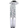 1 1/2 Carat Round Black Diamond Halo Bridal Set In 14 Karat White Gold Image-3