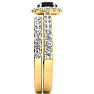 1 1/2 Carat Round Black Diamond Halo Bridal Set In 14 Karat Yellow Gold Image-3