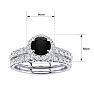 1/2 Carat Round Black Diamond Halo Bridal Set In 14 Karat White Gold Image-5