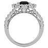 3 Carat Black Diamond Halo Engagement Ring In 14 Karat White Gold Image-3