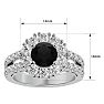 3 Carat Black Diamond Halo Engagement Ring In 14 Karat White Gold Image-5