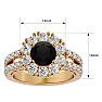 3 Carat Black Diamond Halo Engagement Ring In 14 Karat Yellow Gold Image-5