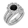 3 1/2 Carat Black Diamond Bridal Set In 14 Karat White Gold Image-2
