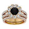 3 1/2 Carat Black Diamond Bridal Set In 14 Karat Yellow Gold Image-1