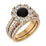 3 1/2 Carat Black Diamond Bridal Set In 14 Karat Yellow Gold Image-2