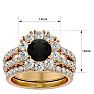 3 1/2 Carat Black Diamond Bridal Set In 14 Karat Yellow Gold Image-5