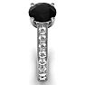2 Carat Round Shape Black Diamond Engagement Ring In 14 Karat White Gold Image-3