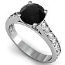 2 Carat Round Shape Black Diamond Engagement Ring In 14 Karat White Gold Image-4