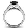 2 Carat Round Shape Black Diamond Engagement Ring In 14 Karat White Gold Image-5