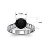 2 Carat Round Shape Black Diamond Engagement Ring In 14 Karat White Gold Image-6