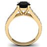 2 Carat Round Shape Black Diamond Engagement Ring In 14 Karat Yellow Gold Image-5