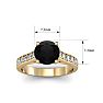 2 Carat Round Shape Black Diamond Engagement Ring In 14 Karat Yellow Gold Image-6
