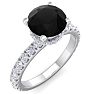 2 Carat Round Shape Hidden Halo Black Diamond Engagement Ring In 14 Karat White Gold Image-1