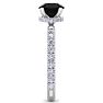 2 Carat Round Shape Hidden Halo Black Diamond Engagement Ring In 14 Karat White Gold Image-4