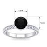 2 Carat Round Shape Hidden Halo Black Diamond Engagement Ring In 14 Karat White Gold Image-5