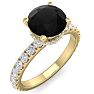 2 Carat Round Shape Hidden Halo Black Diamond Engagement Ring In 14 Karat Yellow Gold Image-1