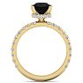 2 Carat Round Shape Hidden Halo Black Diamond Engagement Ring In 14 Karat Yellow Gold Image-3