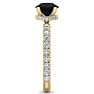 2 Carat Round Shape Hidden Halo Black Diamond Engagement Ring In 14 Karat Yellow Gold Image-4