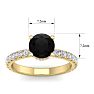 2 Carat Round Shape Hidden Halo Black Diamond Engagement Ring In 14 Karat Yellow Gold Image-5