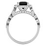 1 3/4 Carat Halo Black Diamond Engagement Ring In 14 Karat White Gold Image-3