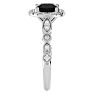 1 3/4 Carat Halo Black Diamond Engagement Ring In 14 Karat White Gold Image-4