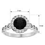 1 3/4 Carat Halo Black Diamond Engagement Ring In 14 Karat White Gold Image-5
