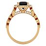 1 3/4 Carat Halo Black Diamond Engagement Ring In 14 Karat Yellow Gold Image-3