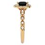 1 3/4 Carat Halo Black Diamond Engagement Ring In 14 Karat Yellow Gold Image-4