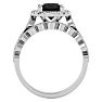 2 Carat Halo Black Diamond Bridal Set In 14 Karat White Gold Image-3