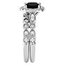 2 Carat Halo Black Diamond Bridal Set In 14 Karat White Gold Image-4