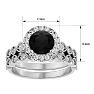 2 Carat Halo Black Diamond Bridal Set In 14 Karat White Gold Image-5