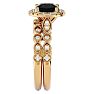 2 Carat Halo Black Diamond Bridal Set In 14 Karat Yellow Gold Image-4