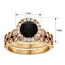 2 Carat Halo Black Diamond Bridal Set In 14 Karat Yellow Gold Image-5