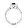 1 Carat Round Shape Halo Black Diamond Engagement Ring In 14 Karat White Gold Image-3
