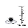 1 Carat Round Shape Halo Black Diamond Engagement Ring In 14 Karat White Gold Image-5