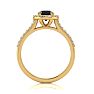 1 Carat Round Shape Halo Black Diamond Engagement Ring In 14 Karat Yellow Gold Image-3