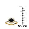 1 Carat Round Shape Halo Black Diamond Engagement Ring In 14 Karat Yellow Gold Image-5
