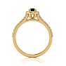 1/2 Carat Round Shape Halo Black Diamond Engagement Ring In 14 Karat Yellow Gold Image-3