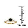 1/2 Carat Round Shape Halo Black Diamond Engagement Ring In 14 Karat Yellow Gold Image-5