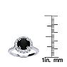2 Carat Round Shape Halo Black Diamond Engagement Ring In 14 Karat White Gold Image-5