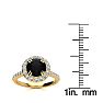 2 Carat Round Shape Halo Black Diamond Engagement Ring In 14 Karat Yellow Gold Image-5