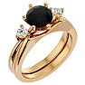 1 1/2 Carat Black Diamond Solitaire Ring With 1/5 Carat Enhancer In 14 Karat Yellow Gold Image-2