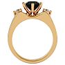 1 1/2 Carat Black Diamond Solitaire Ring With 1/5 Carat Enhancer In 14 Karat Yellow Gold Image-3